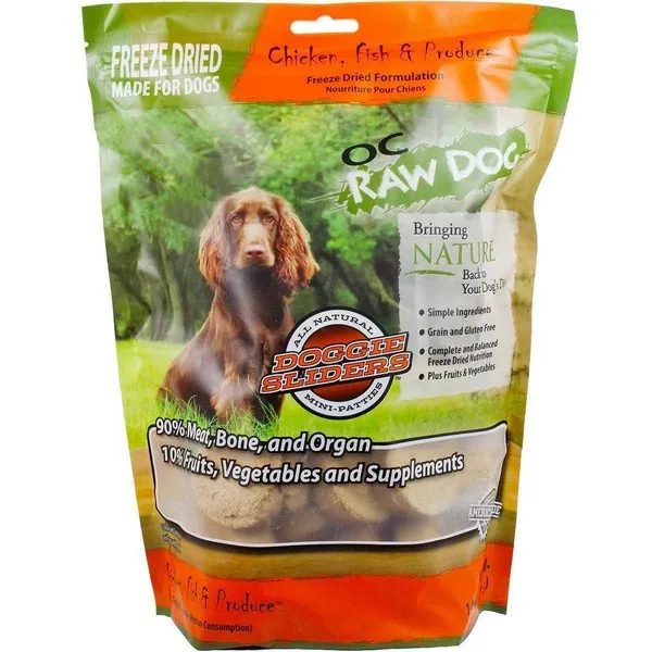 14 oz. OC Raw Freeze Dried Chicken, Fish & Produce Sliders - Dog/Cat Supplements